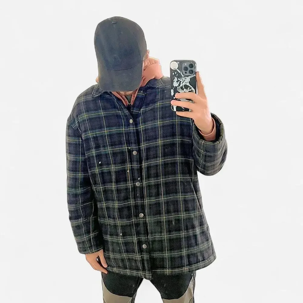 Balenciaga flannel padded puffer jacket